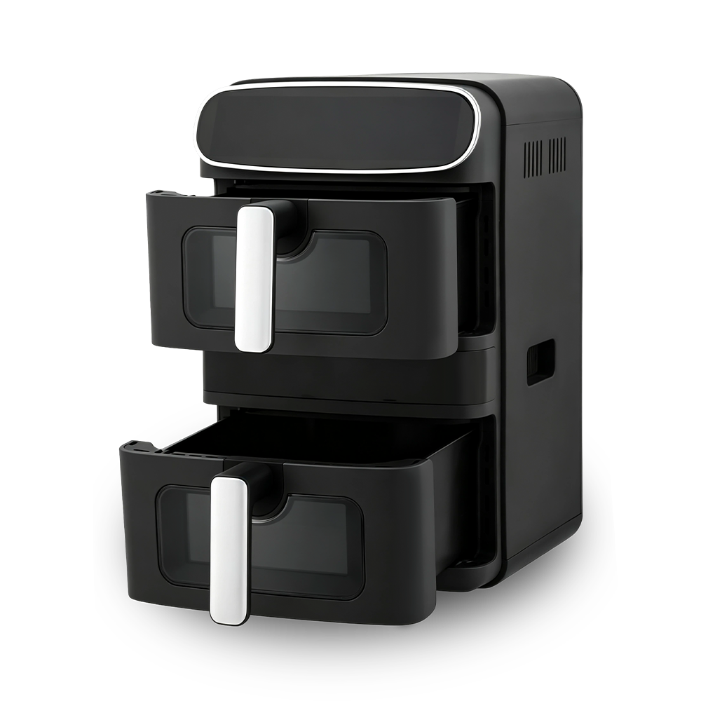 Dubbele stapels zichtbare luchtfriteuse met BLDC-motor