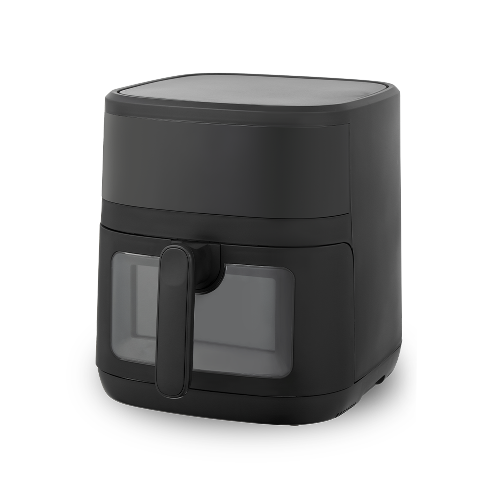 Zwarte zichtbare airfryer