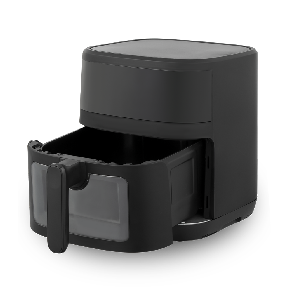 Zwarte zichtbare airfryer