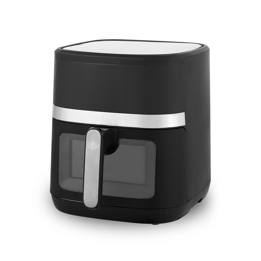Glanzend witte Airfryer met aanraakbediening