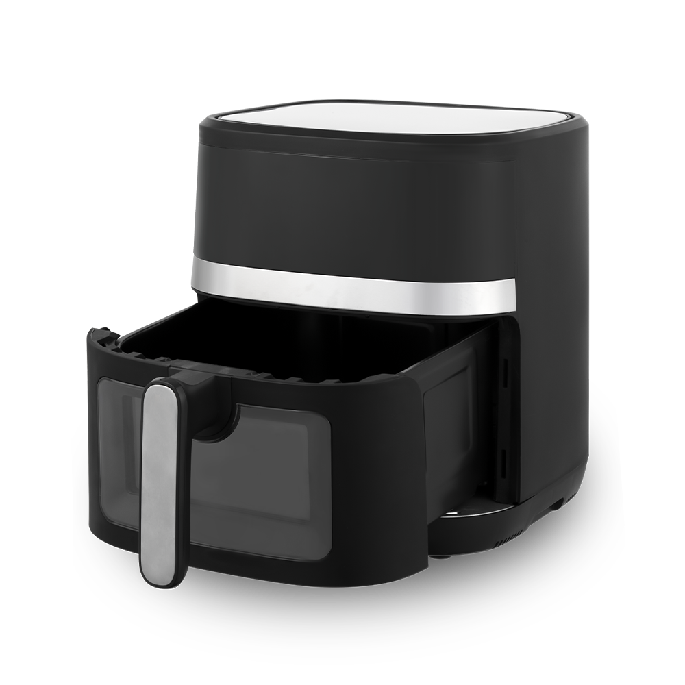 Glanzend witte Airfryer met aanraakbediening