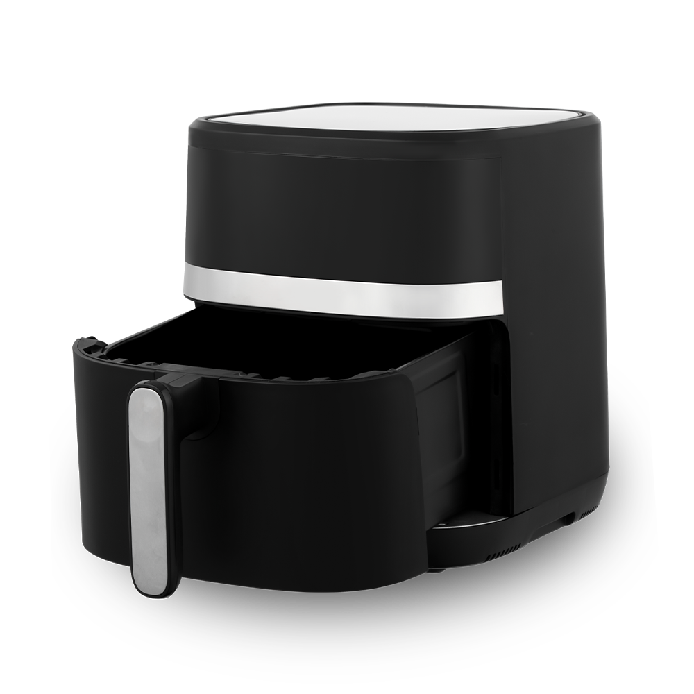 Elegante witte en zwarte luchtfriteuse met digitaal touchscreen